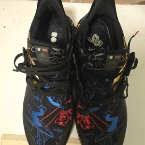 Adidas Men's Black with Red and Blue Athletic Shoes